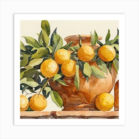 Oranges In A Vase Art Print