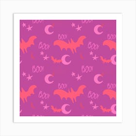 Purples And Pinks Batty Boo Art Print