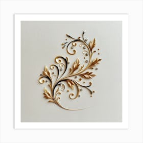 Gold Leaf Design Art Print