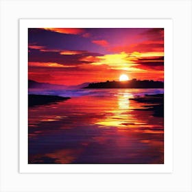 Sunset Painting, Sunset Painting, Sunset Painting, Sunset Painting Art Print