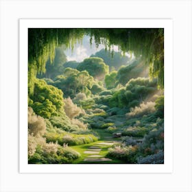 Tranquil Haven: A Serene Garden Escape Art Print