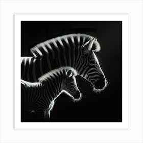 Zebra And Calf Art Print