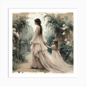 Mother And Daughter 2 Art Print