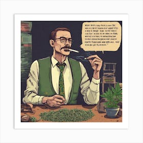 Man Smoking Marijuana Art Print