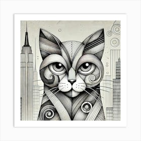 Quill Street City Cat Art Print