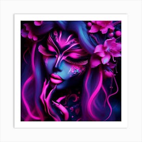 Sexy Girl With Flowers Art Print