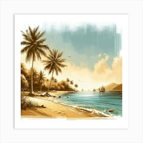 Illustration seaside 3 Art Print