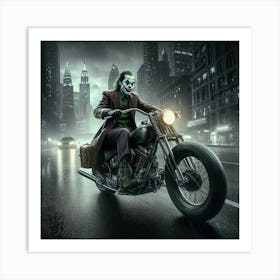 Joker On A Motorcycle 21 Art Print