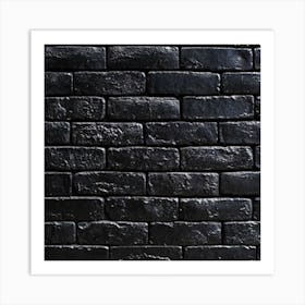 Black Brick Wall Art Print