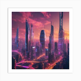 Futuristic Cityscape 203 Art Print