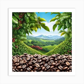 Coffee Beans In The Forest 24 Art Print