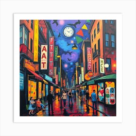 Night In New York City Art Print