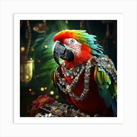 Bejewelled Parrot. The perfect jewels for the perfect parrot Art Print