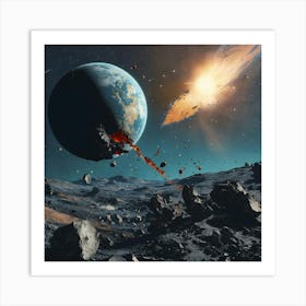 Asteroid Impact Art Print