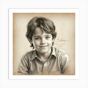 Portrait Of A Young Boy Art Print