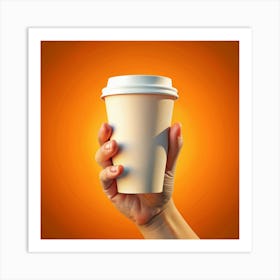 Hand Holding A Coffee Cup 1 Art Print