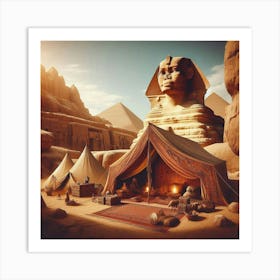 Bedouin Tent And Sphinx 1 Art Print