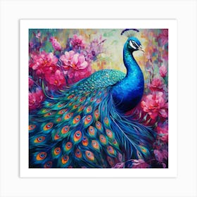 Peacock Painting 1 Art Print