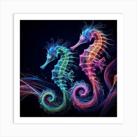 Seahorses Art Print