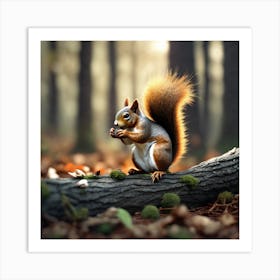 Squirrel In The Forest 332 Art Print