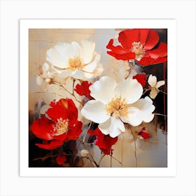 Red And White Flowers 1 Art Print