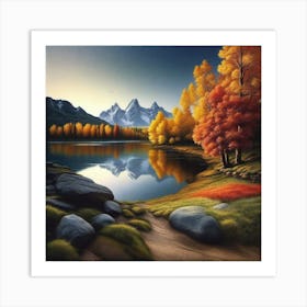 Autumn At The Lake 1 Art Print