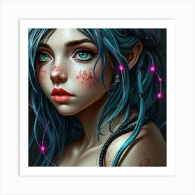 Enigmatic Elegance: A Portrait of Intrigue Art Print