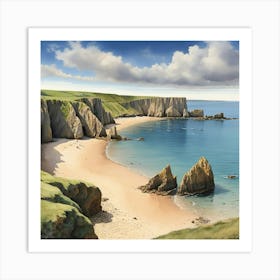 A Picture Of Barafundle Bay Beach Pembroke shire Wales 3 1 Art Print