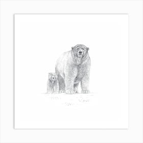 Two Bears Sketch 2 Art Print