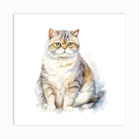 Scottish Fold Shorthair Cat Portrait 2 Art Print