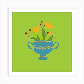 Flowers Pot Vase Plant Bloom Art Print