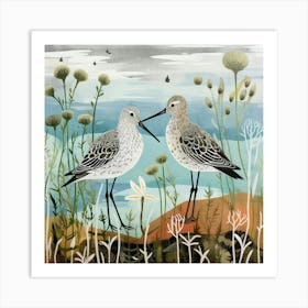 Bird In Nature Dunlin 3 Art Print