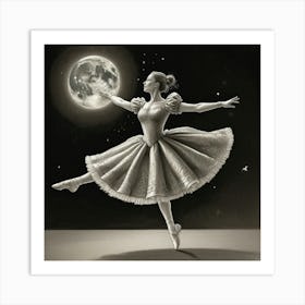 Ballerina In The Moonlight 2 Art Print