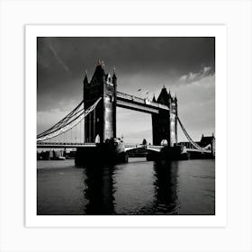 Tower Bridge In Black And White Art Print