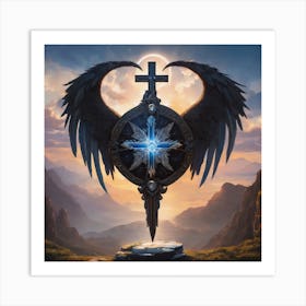 Cross With Wings Art Print