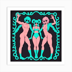 Three Girls In Bikinis 8 Art Print