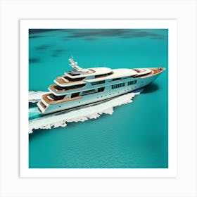Yacht In The Ocean 1 Art Print
