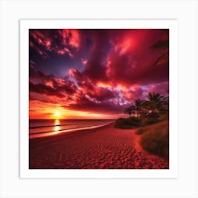 Sunset On The Beach 204 Art Print