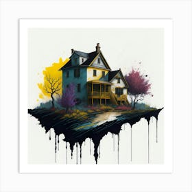 Colored House Ink Painting (94) Art Print