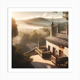 Firefly Rustic Rooftop Spanish Villas Landscape 36894 Art Print