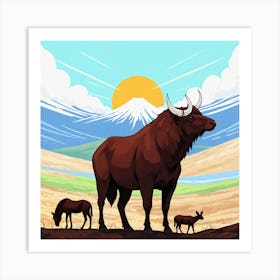 Yak In The Desert Art Print