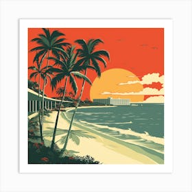 Sunset At The Beach 4 Art Print