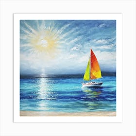 Sailboat On The Beach Art Print