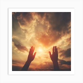 Hands Reaching Up To The Sky Art Print