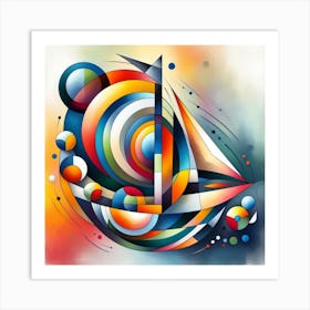 Geometric Art Sailboat 2 Art Print