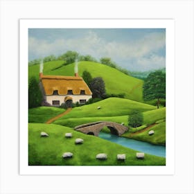 Cottage In The Countryside Art Print