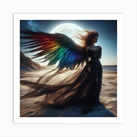 Angel With Rainbow Wings 2 Art Print