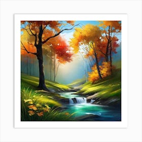 Autumn Landscape Painting 22 Art Print