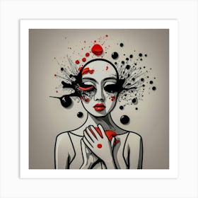 Blind to Love Splatter Girl Art Print