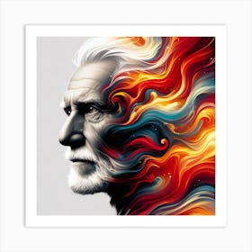 Man In Flames Art Print